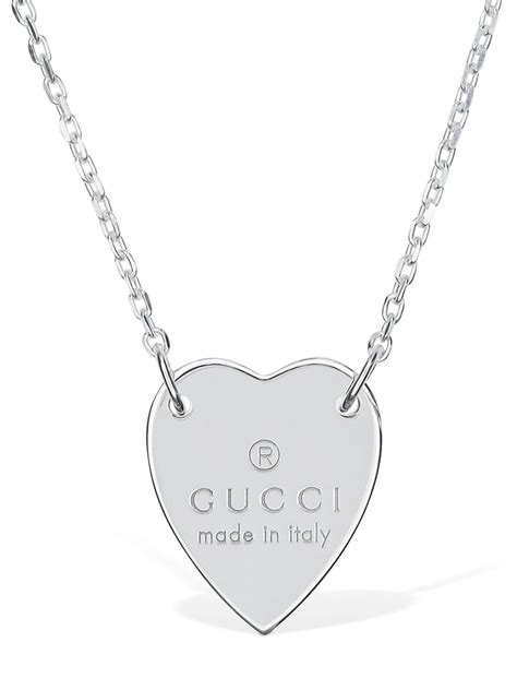 collana gucci argento cuore|Collana Gucci Heart con Incrocio GG .